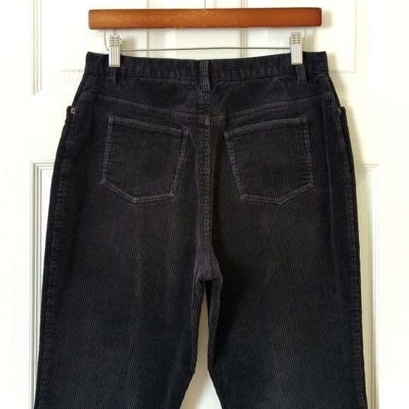 Valerie Stevens 90's Vintage Corduroy High Waisted Tapered Leg Pants Black 10P - Picture 5 of 13